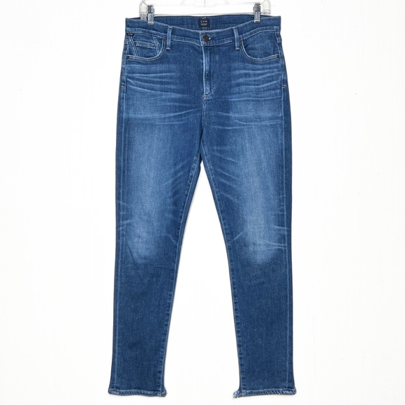 Citizens Of Humanity Denim - Citizens of Humanity Sharkbite Distressed Fringe Hem High Waist Skinny Jeans